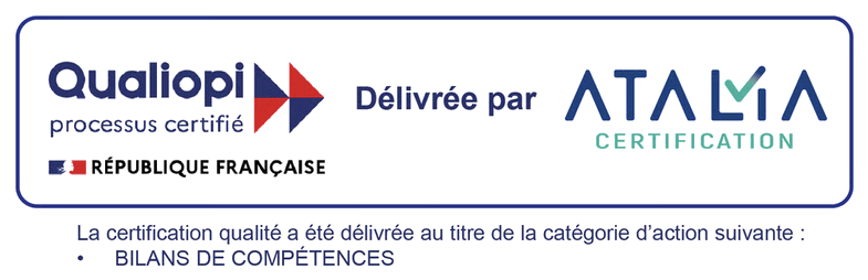 Certifié Qualiopi — délivrée par ATALYA, au titre des Bilans de compétences